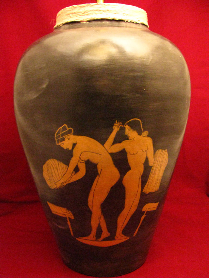 Household Greek lamp view A.